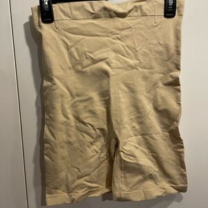 Beige High-Waisted Shorts